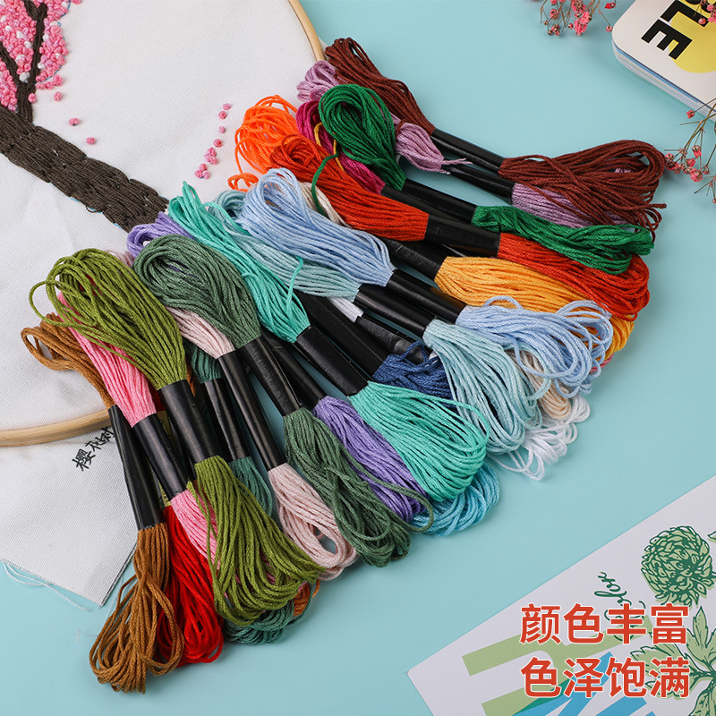 Hilo de punto de cruz de 42 colores, hilo de bordado de poliéster y algodón, bordado puntual, bordado de punto, bordado de punto de cruz