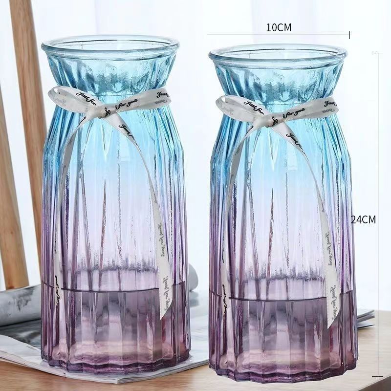 Florero de vidrio creativo flores Rosa rábano verde hidropónico gran arreglo de flores al por mayor florero adornos de decoración de escritorio