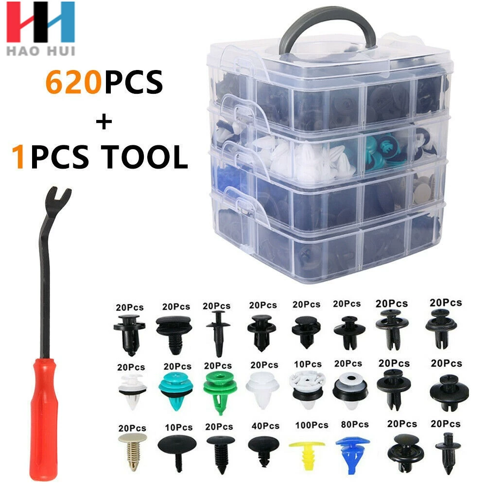 620 шт. Четырехслойная Автомобильная нейлоновая пряжка в коробке трансграничная 16 видов автомобильных бамперов универсальных креплений