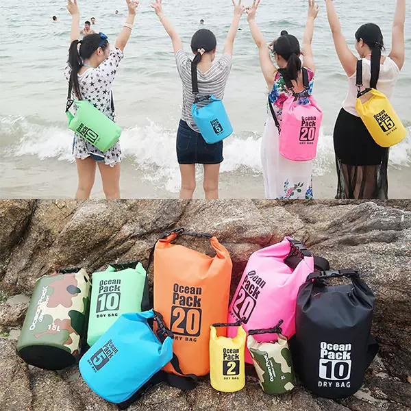 Beach Waterproof Bag, Cross-Border Ready Stock, Summer Rafting Bucket, Clothing Storage Bag, Outdoor Sports Convenient Inflatable Swimming Bag