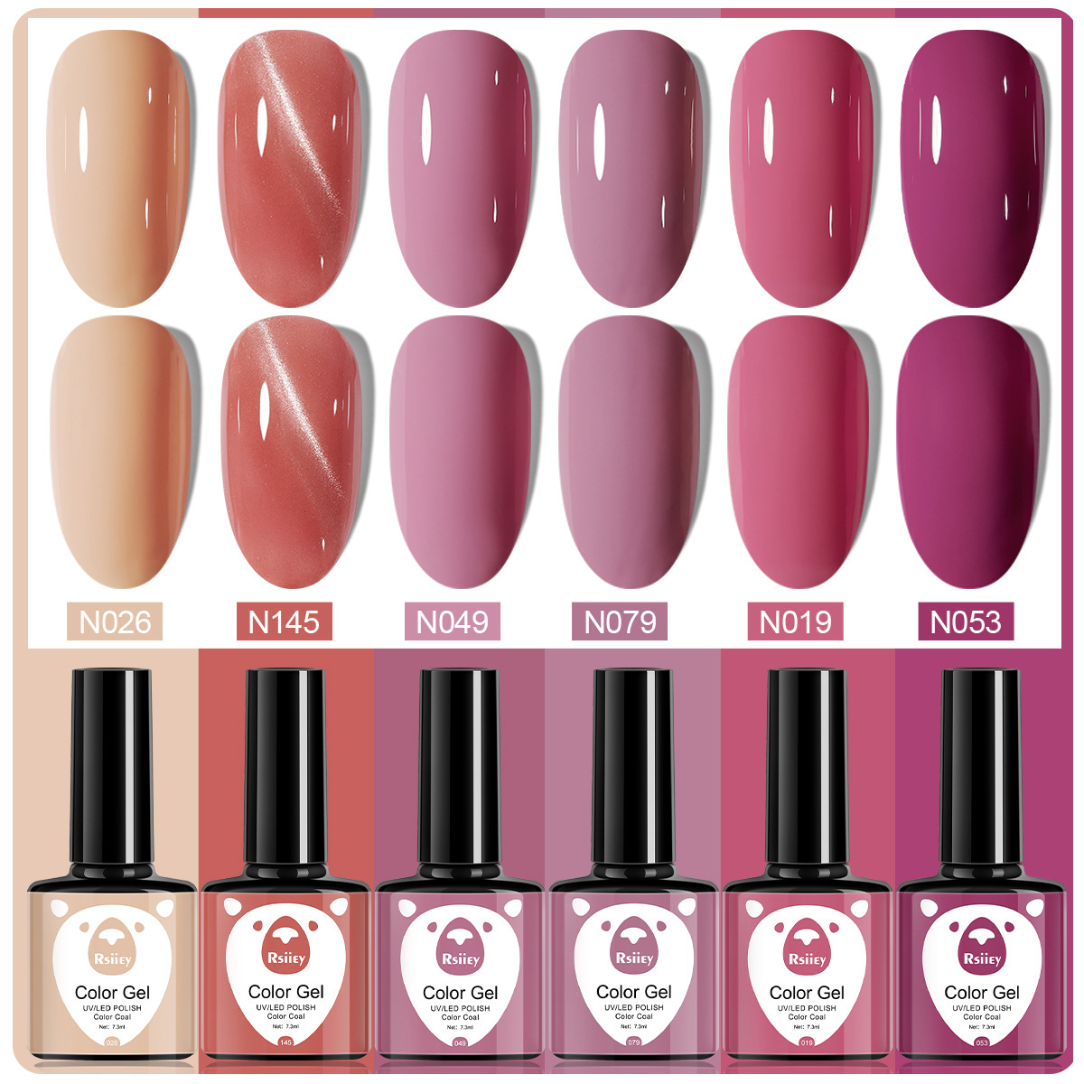 6 colores esmalte de uñas pegamento fototerapia embotellada color popular pintado brillante ojo de gato pegamento UV fototerapia pegamento esmalte de uñas traje de pegamento