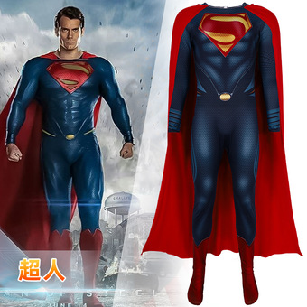 万圣节服装新超人钢铁之躯cos连体衣英雄克拉克肯特紧身衣披风