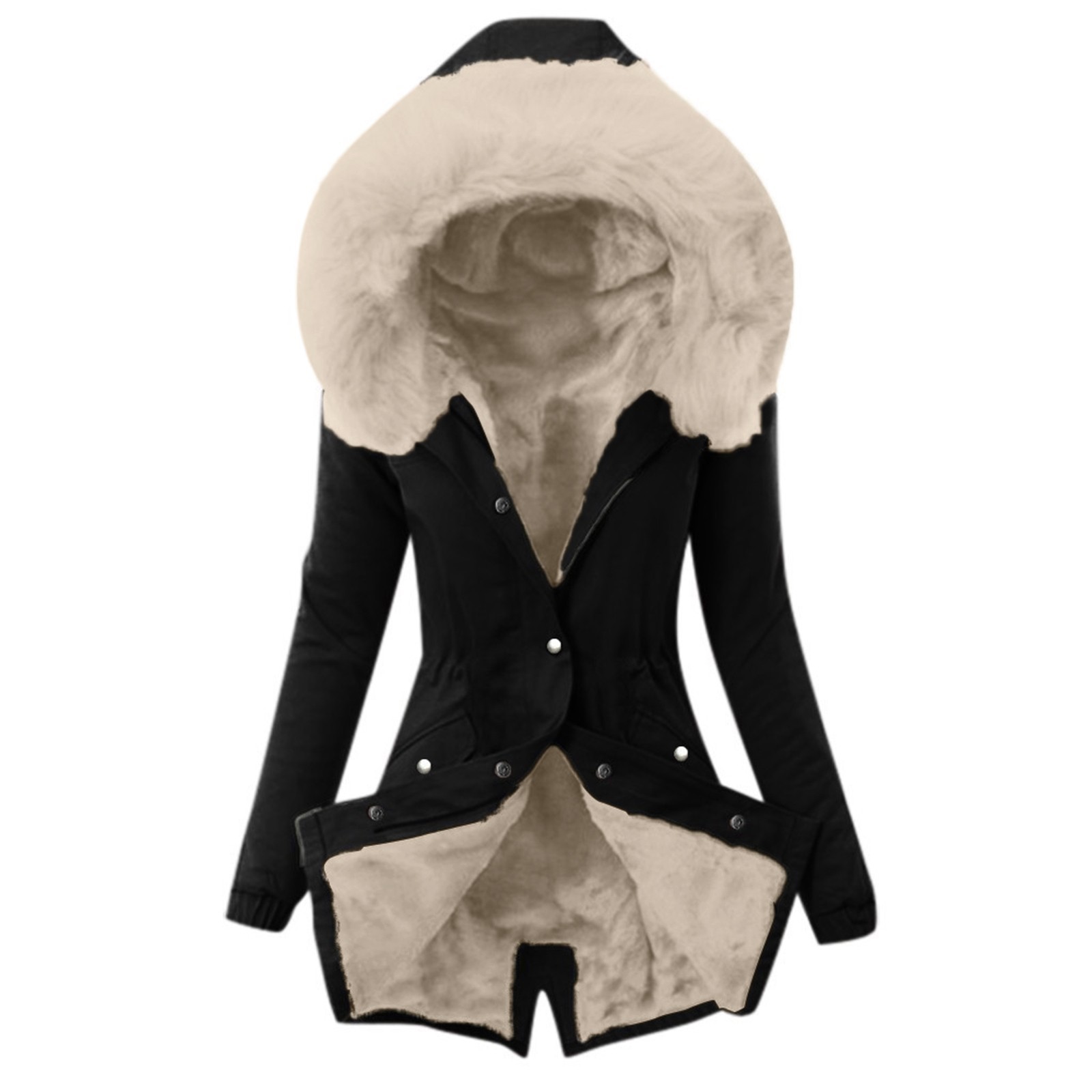 Women's Parka Coat With Fur Collar Winter Warm Cotton Jacket_voghion.com