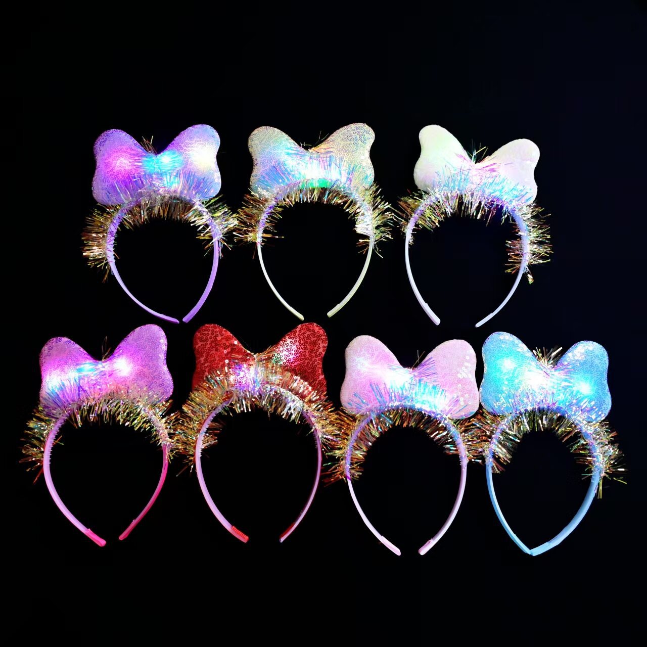 Transfronterizo 2026 brillante bandas de cabeza de Año Nuevo brillante pinzas de cabello eventos de concierto de Año Nuevo niños productos de fiesta mayorista