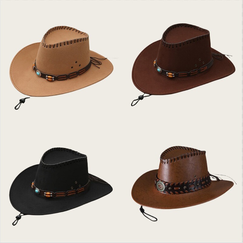 Sun Hat Sunscreen Western Cowboy Hat Fashion American Xizang Mountaineering Outdoor Retro Hat Travel Men's and Women's Four Seasons
