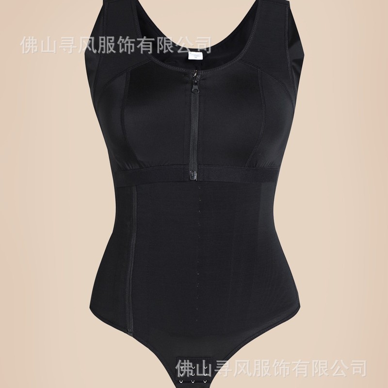 European and American Cross-Border Side Zipper Shapewear, Chest Zipper, Tummy Control, Butt Lift, Leg Triangle Tight One-Piece Shapewear