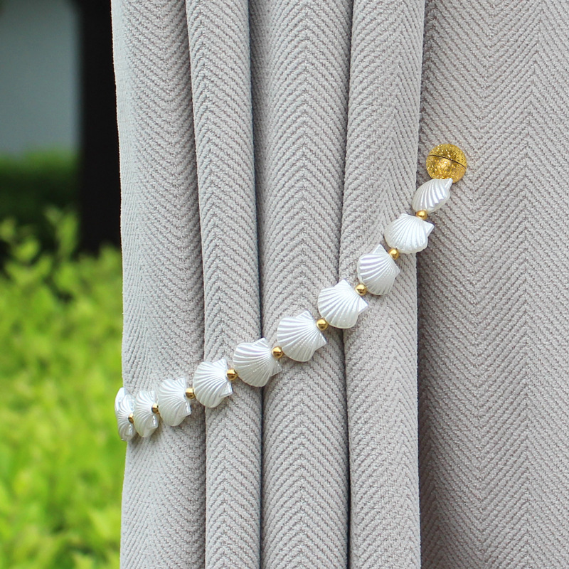 Magnetic Curtain Tiebacks Decorative Shell Style No Drill_voghion.com