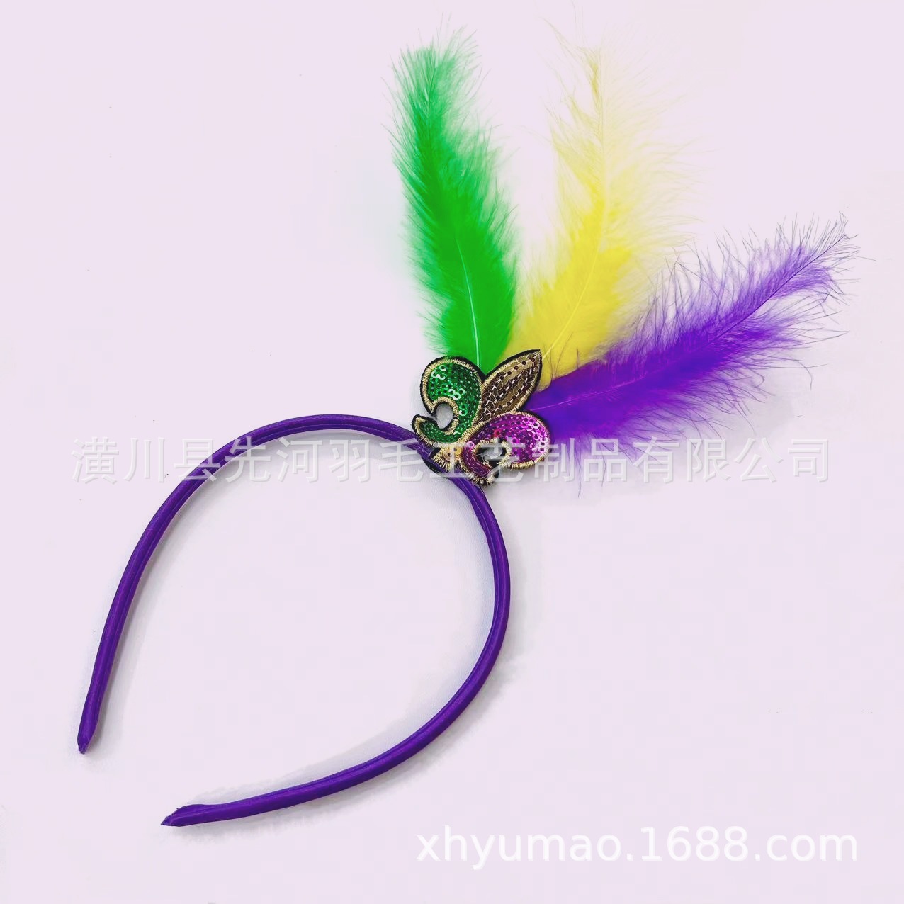 삼색 스팽글 머리띠