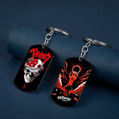 跨境 劍風傳奇 烙印戰士 Guts Berserk 狗牌彩印不鏽鋼鑰匙鏈