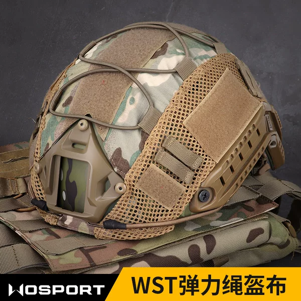 Wosport Helmet Cover Nylon Mesh Helmet Cover Scratch-Resistant and Wear-Resistant with Strong Magic Protection for Outdoor Equipment