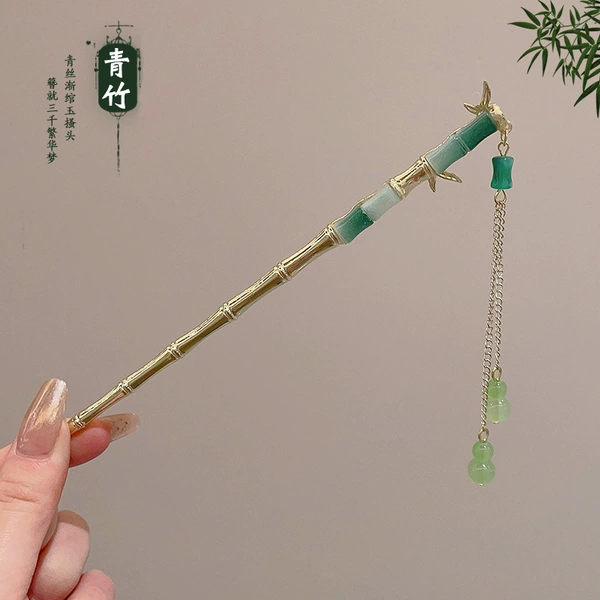 Bamboo golden Chinese hairpin