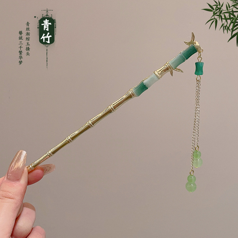 中国风韵味！国风桃木花朵发簪！新中式高级感盘发钗子气质发饰|undefined