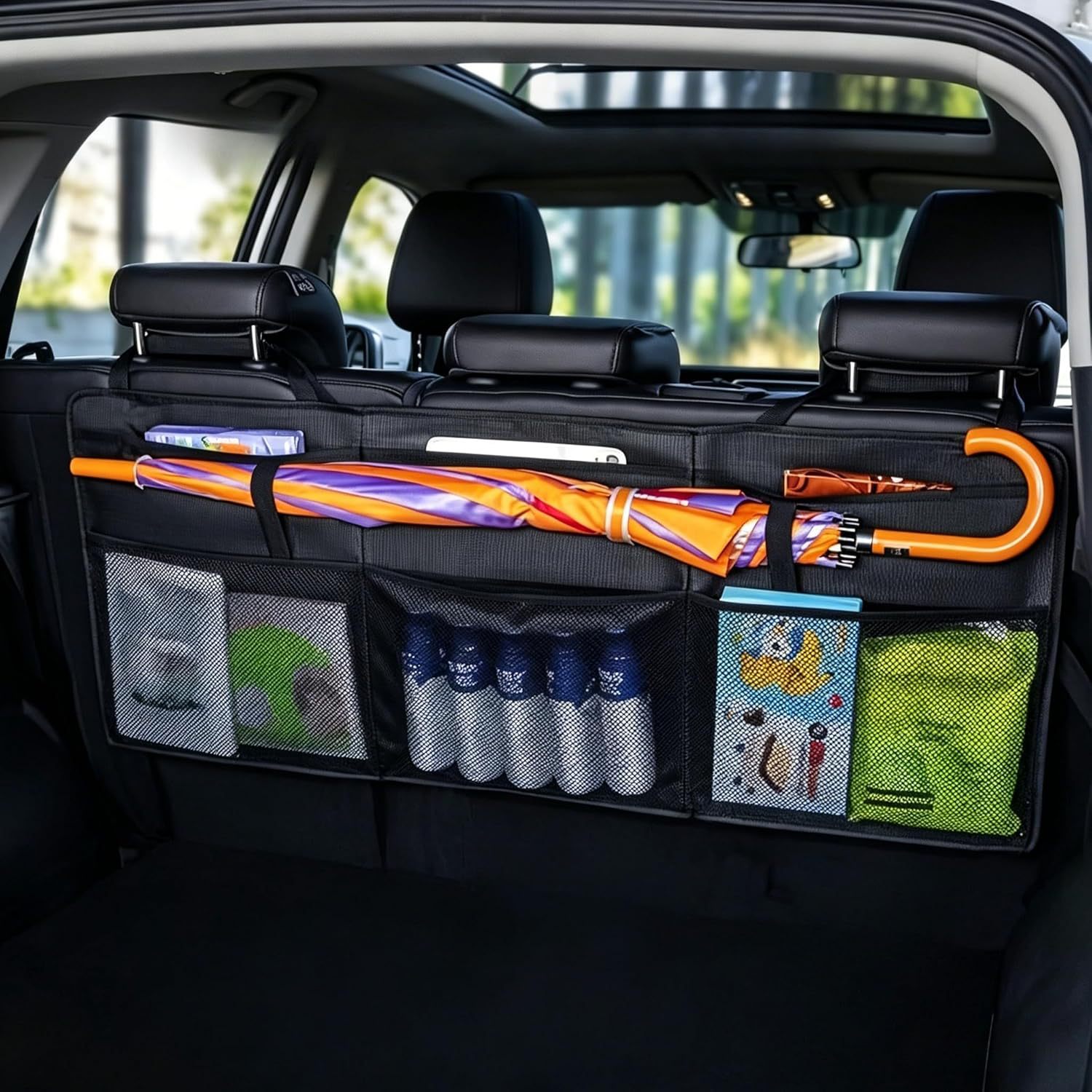 Car trunk storage bag, multifunctional Oxford cloth storage bag, umbrella holder, seat back hanging bag, car storage bag