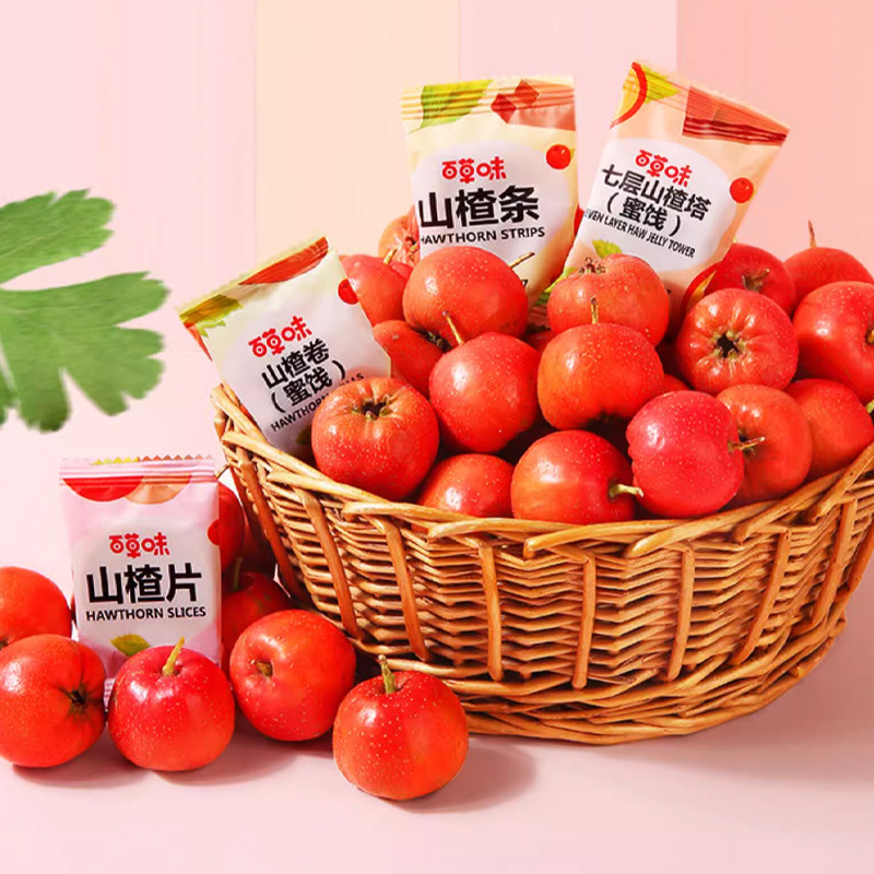 Bai Caowei King Hawthorn Barrel, 550g Dried Hawthorn Slices & Strips with Cinnamon Bark, Casual Snack Gift Pack – Candied Delight