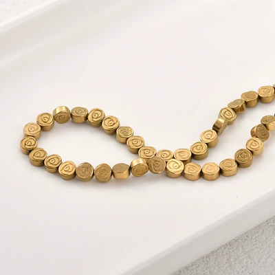 spacer beads, DIY handmade beaded – Zərgərlik ara hissələri - 4-rose-beads-1-strand-approximately-66-beads-approx-6mm