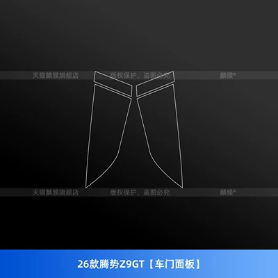 Tempered Film, Central Control Refrigerator Sticker, Car interior film - 26-models-of-denza-z9gt-door-panels