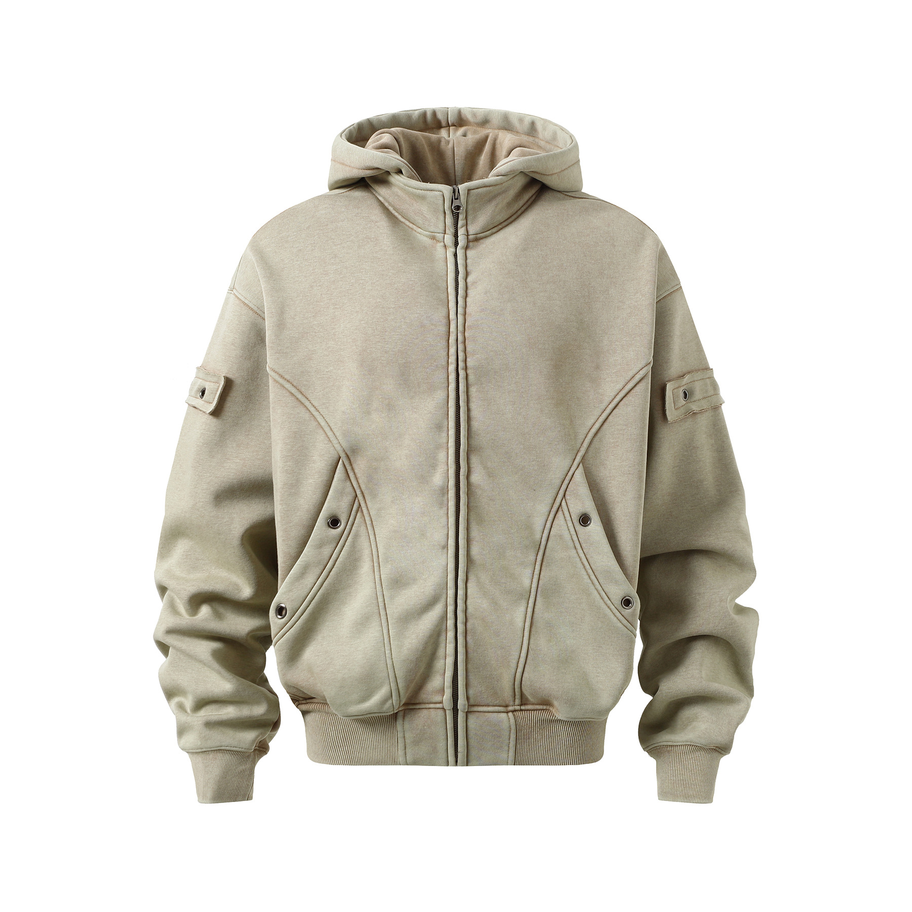 Jiayiku Abbigliamento Uomo 2024 Nuova Felpa con Cappuccio American Street Hip-Hop Giacca in Pile Stile Wasteland Felpa Lavata con Cerniera_voghion.com