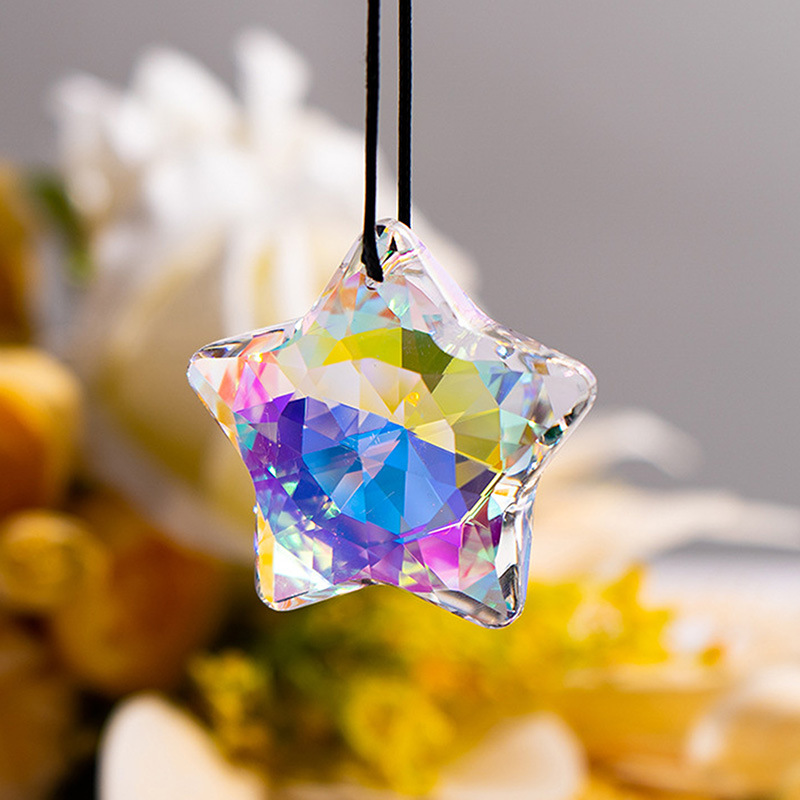 Sun Catcher Pentagram AB ilusión colorido cristal colgante colgante DIY accesorios colgante transfronterizos