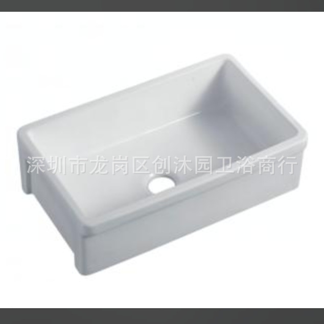 レトロなアメリカの台所の耐火物の陶磁器の水槽の大きい単槽の白い前置版の埋め込み式の野菜のたらいの皿洗いの池|undefined