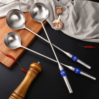 润德不锈钢厨房炒菜勺 食堂勺分菜勺炒勺 厨师专用炒勺长柄大勺子