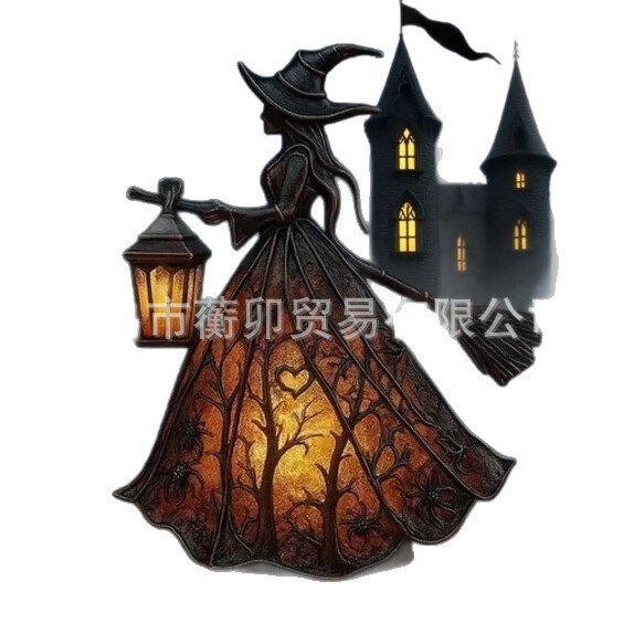 跨境新款女巫万圣节布置摆件女巫桌面台灯 Halloween Witch Lamp|undefined