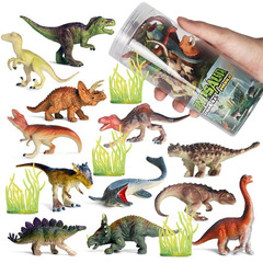 Cross-border bulk bottled dinosaur toys realistic solid mini ocean poultry farm animal model set wholesale stall