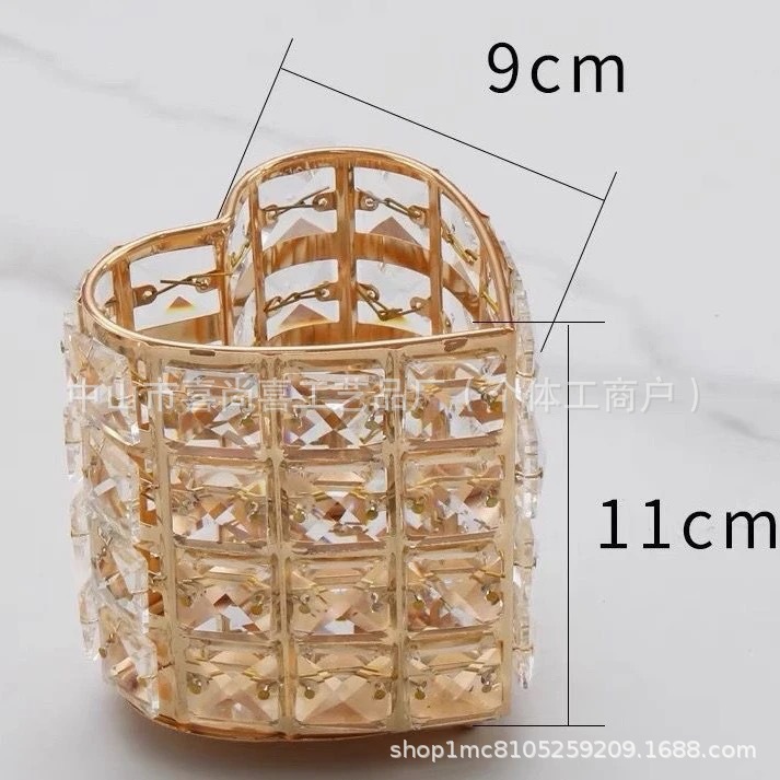 Nordeuing cristal bolígrafo cepillo de uñas maquillaje almacenamiento metal artesanía decoración ornamentos cepillo de maquillaje redondo huevo de oro