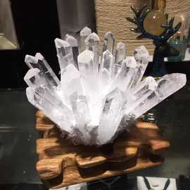 天然白水晶簇 水晶原石 矿石标本 白水晶晶簇 家居装饰工艺品摆件