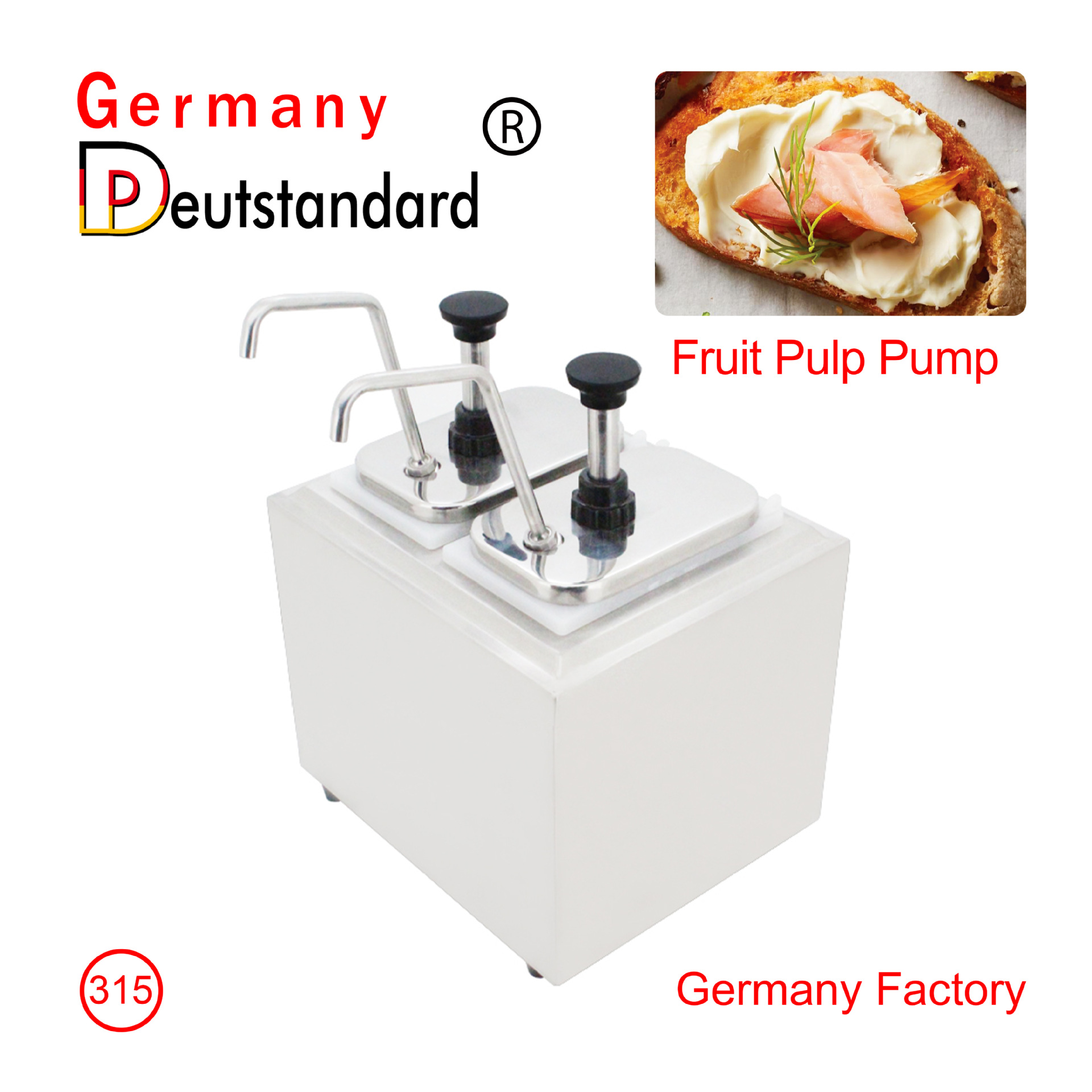 商用酱料挤压器 双头按压嘴头咖喱汁器 1L+1L挤压双头泵头酱汁瓶