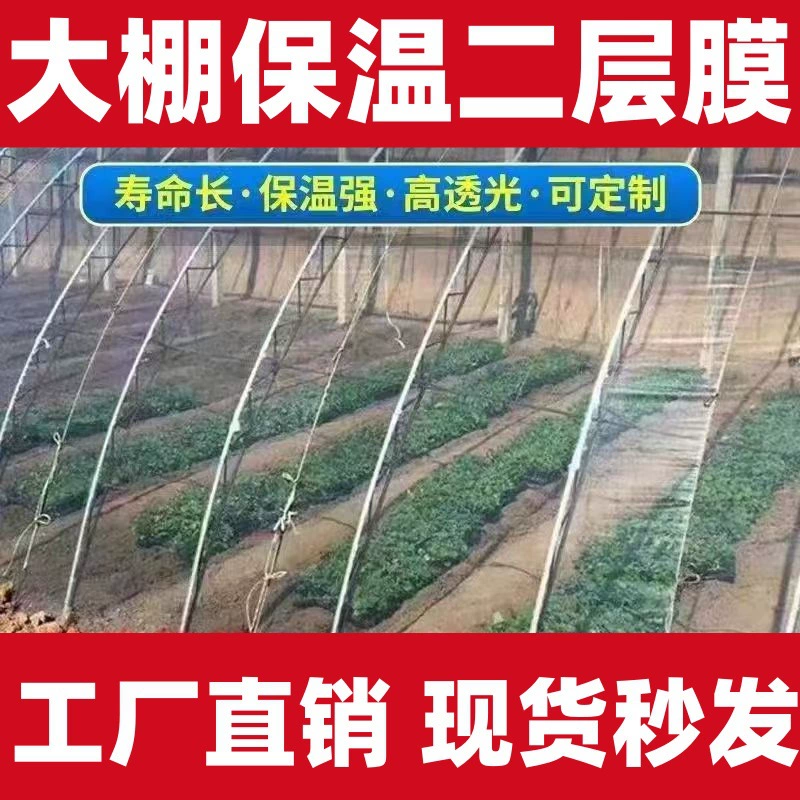 Теплица двухслойная мембрана внутренняя мембрана морозостойкая и теплоизоляционная пластиковая ткань водонепроницаемая и дождливая теплая пленка прозрачная и утолщеная, морозостойкая и теплая