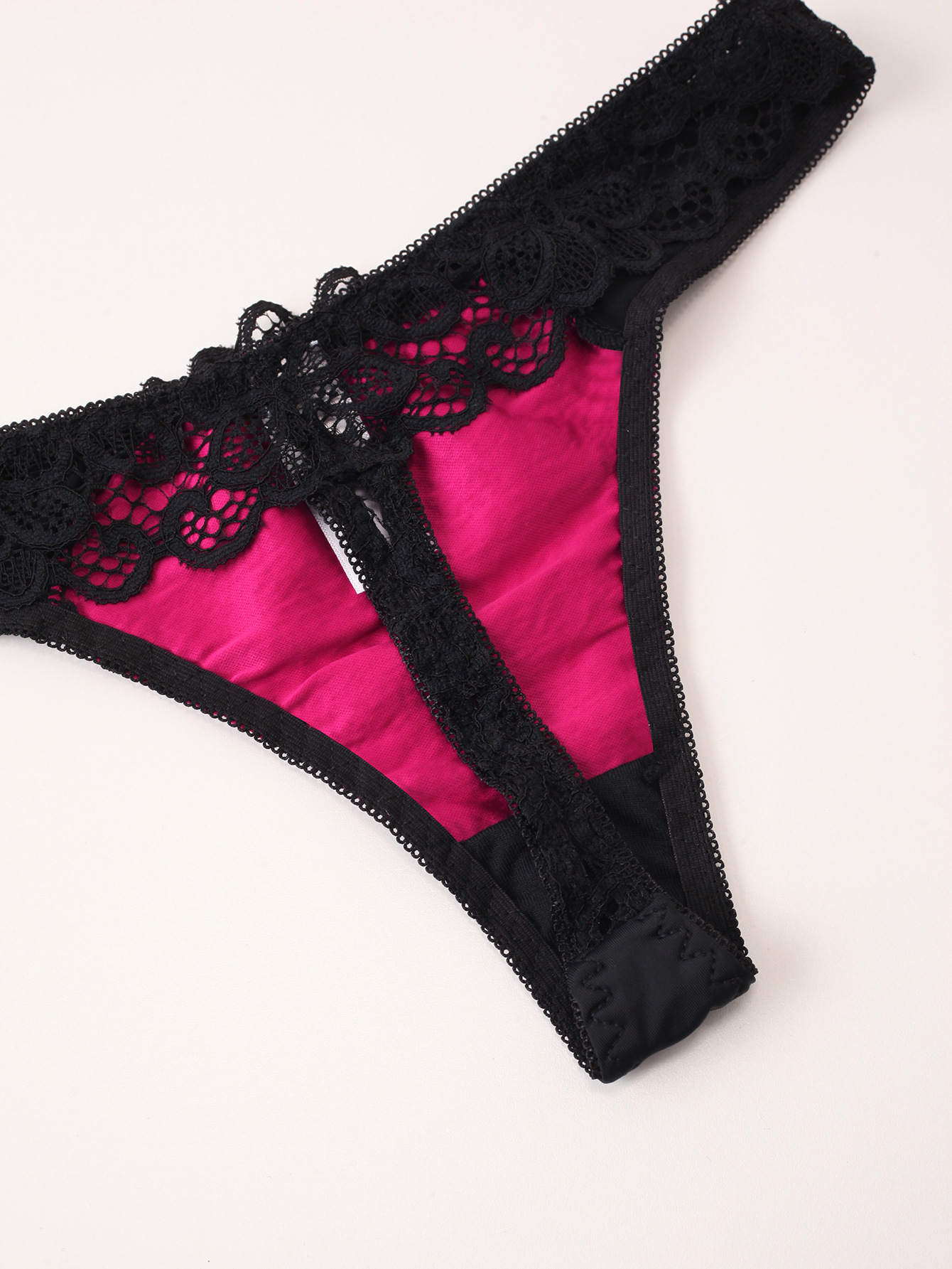 Sexy Spitzen-BH-Tanga-Set für Damen mit halbtransparenter, perspektivischer Modeunterwäsche_voghion.com