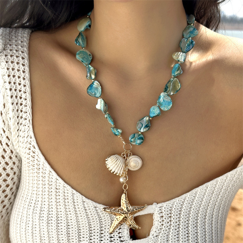 跨境项链海星necklace规则饰品ins气质欧美贝壳项饰海洋海洋风|undefined