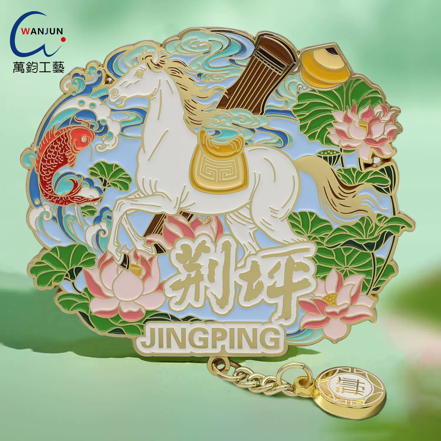 冰箱贴定制锌合金烤漆荆坪地标旅游景区立体文创冰箱贴工艺品定做