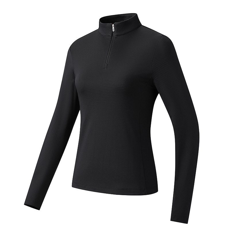 2026 New Autumn-Winter-Spring Long-Sleeve Stand-Up Collar Half-Zip Quick-Dry Thermal T-Shirt for Sports and Fitness