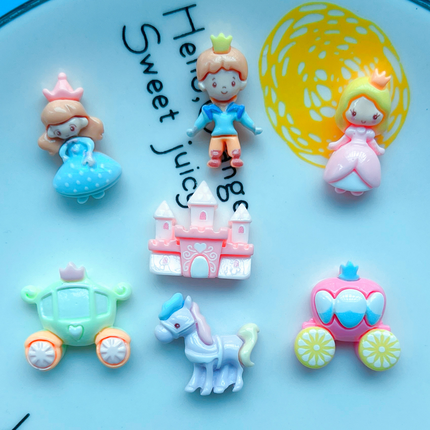 树脂配件城堡王子公主南瓜车发夹发绳手机壳DIY手工材料冰箱贴