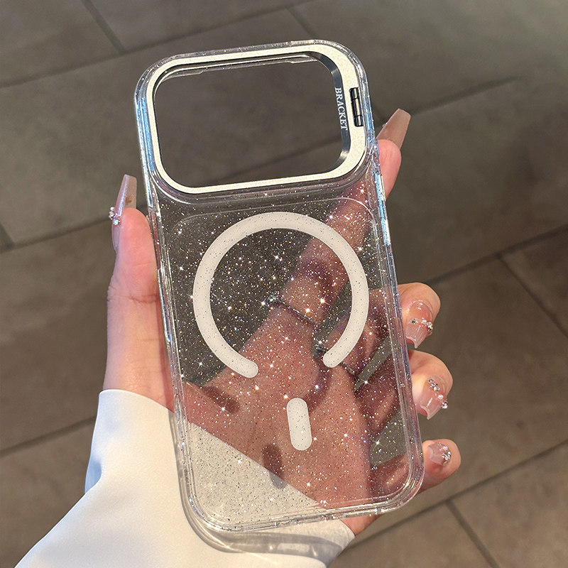 Funda con Soporte de Lente para iPhone 18promax 17 16 de PC con Absorción Magnética y Anti-caídas