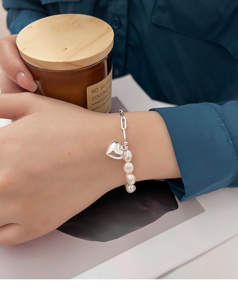 S Yintai Silver Vintage Baroque Pearl Love Bracelet Student Light Luxury High End Feel Handmade Jewelry_voghion.com