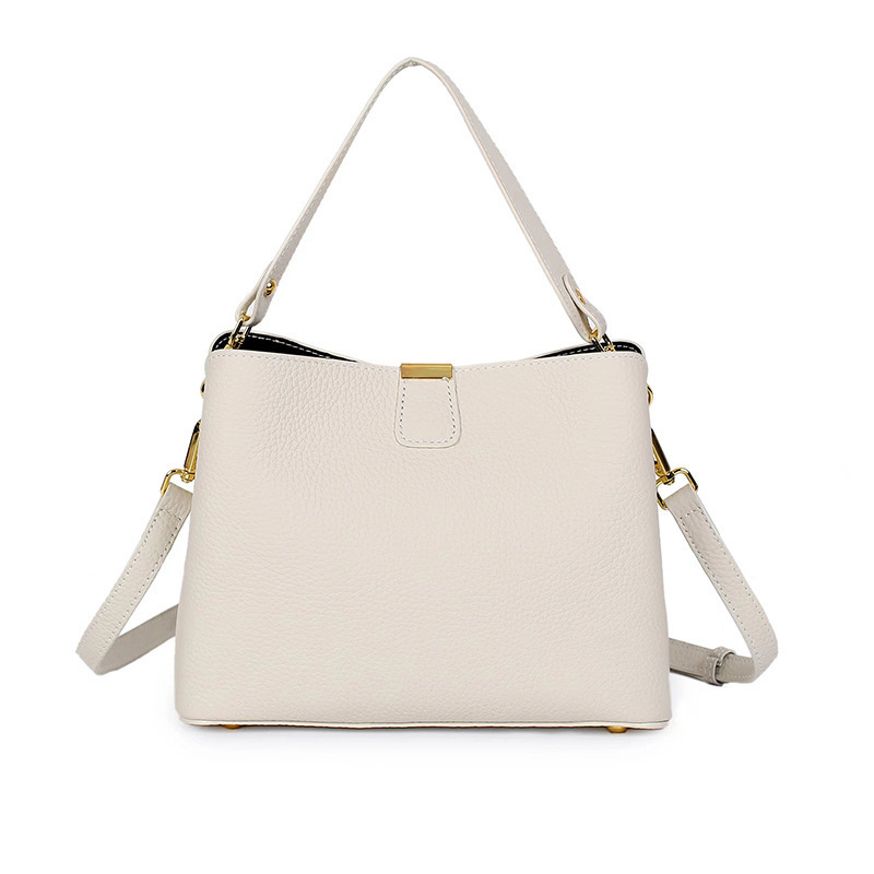Fashion Cowhide Leather Bag For Women 2025 New Trendy Large Capacity Bucket Bag Versatile Commuter Genuine Leather Shoulder Crossbody Handbag - Thumbnail 4