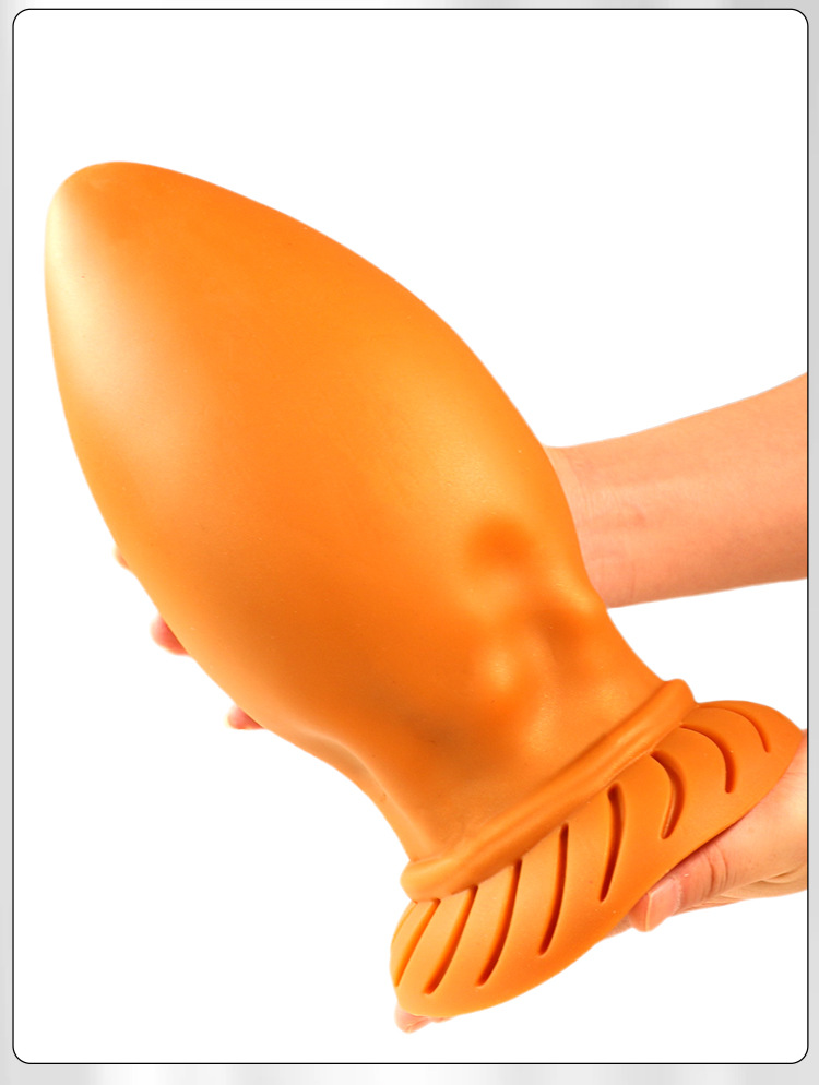 Jiuai Huya Silicone Bead Anal Plug with Tail, Gold, Extra Large — detail image 24