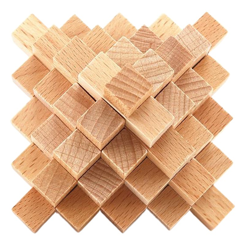 Juguete de madera para niños Haya Kongming bloqueo adulto ocio educativo desmontaje bloqueo mortaja y espiga estudiantes de la escuela primaria Luban Lock