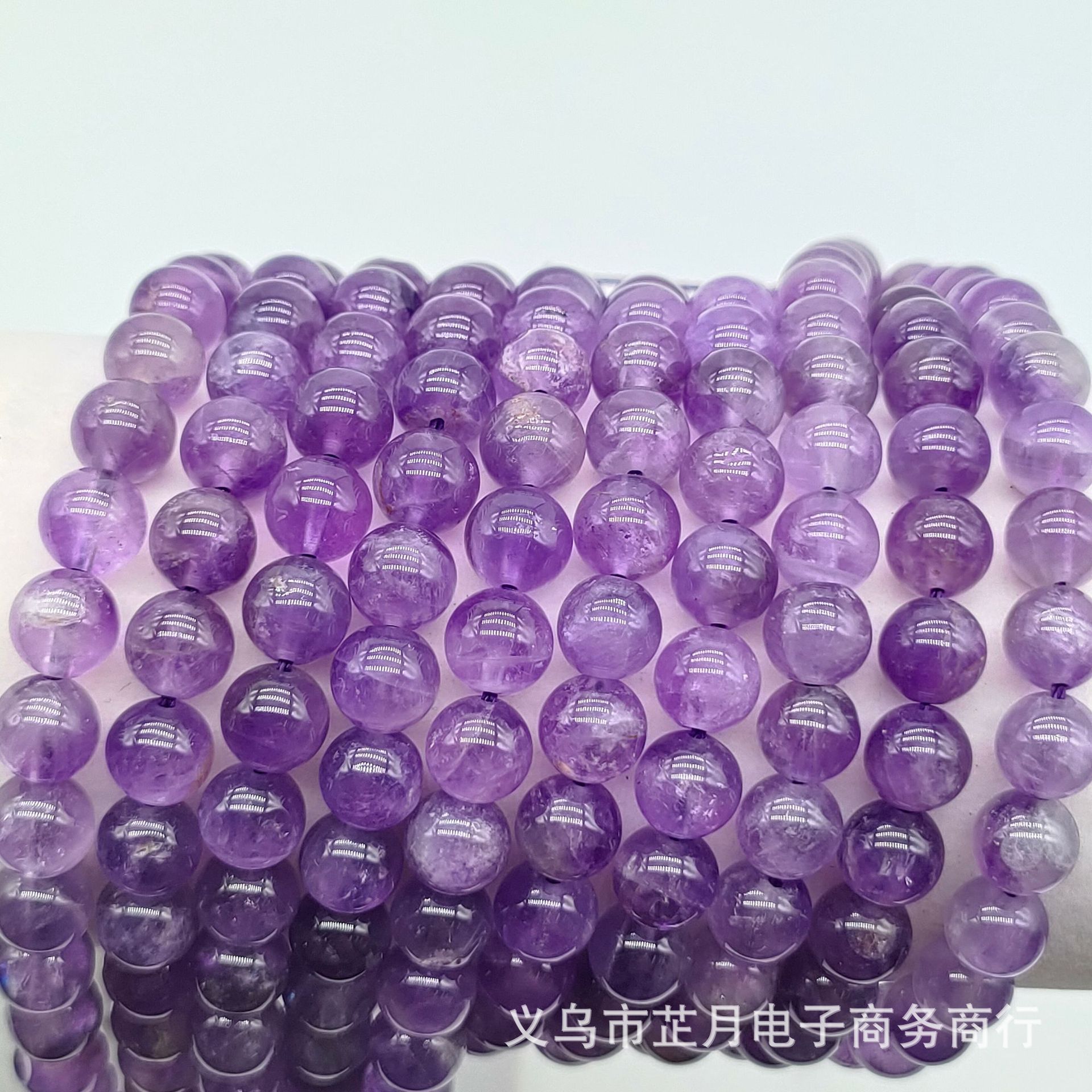 芷月飾品 萱依草紫晶串珠DIY手鍊項鍊飾品半成品串珠批發圓珠
