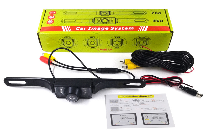New Car Camera Long License Plate Frame Reversing Camera Hd Night Vision Rear View Camera