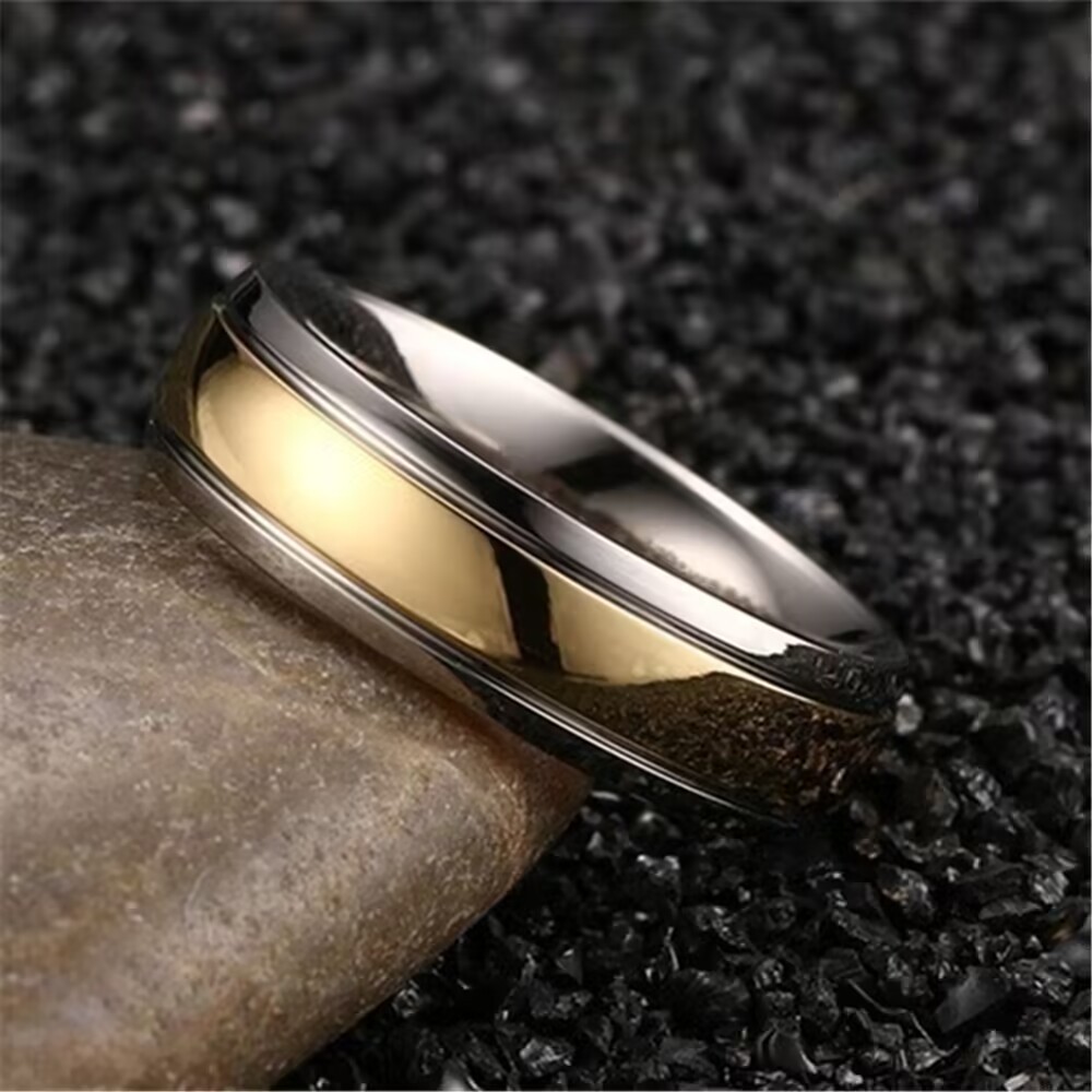 TEMUXI sonido explosión de anillo de titanio anillo de zircón de alto nivel nicho universal anillo de dos colores al por mayor