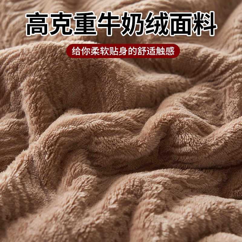 Duas caras leche de lana de cuatro piezas de invierno grueso lana de coral ropa de cama de lana cálida sábanas de flanela