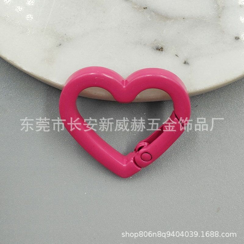 塗装カラー亜鉛合金スプリングは愛の開口スプリングリングの箱に金属のキーホルダーdiyアクセサリーの部品を掛けます。|undefined