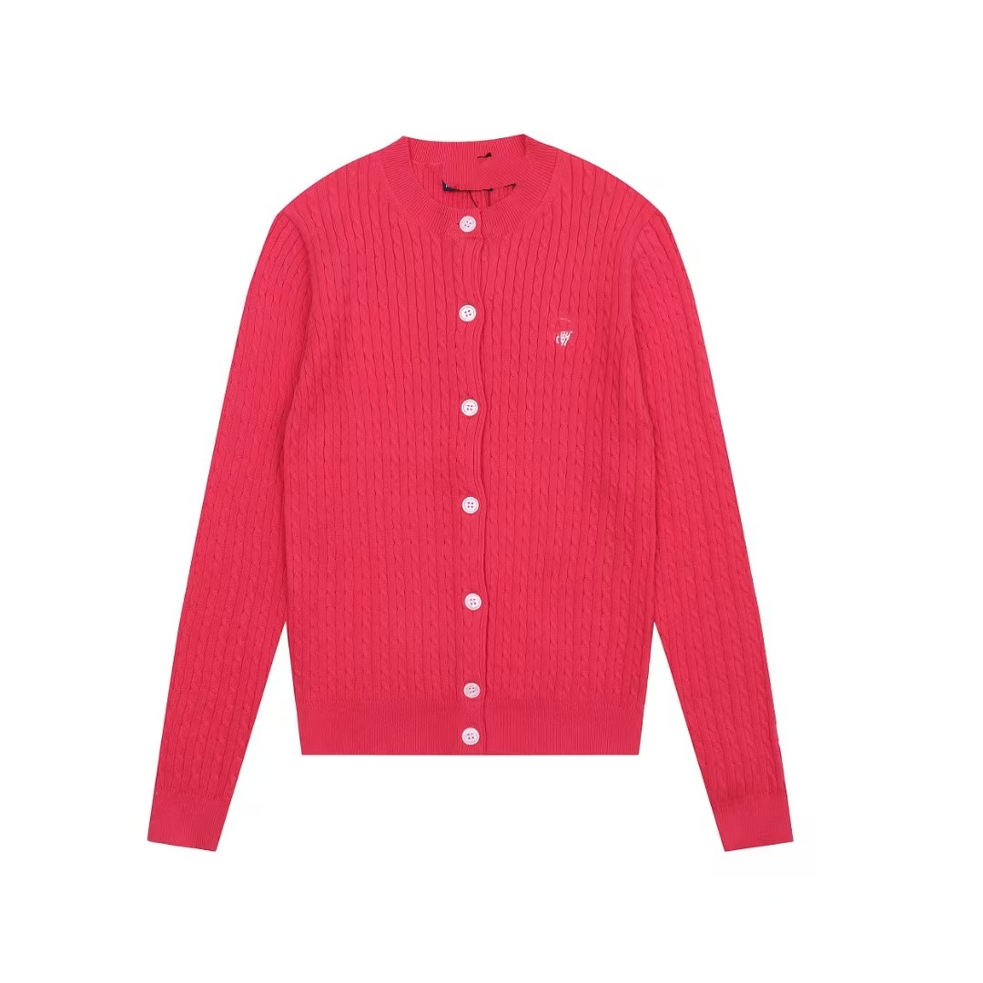 QRコードでスキャン可能〜国境を越えた貿易用RLラルフローレス刺繍入りベーシックで万能な麻編みニットカーディガン長袖