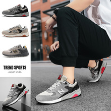 正品春秋新百伦酷跑情侣款皮面百搭运动鞋轻便透气休闲鞋莆田男鞋