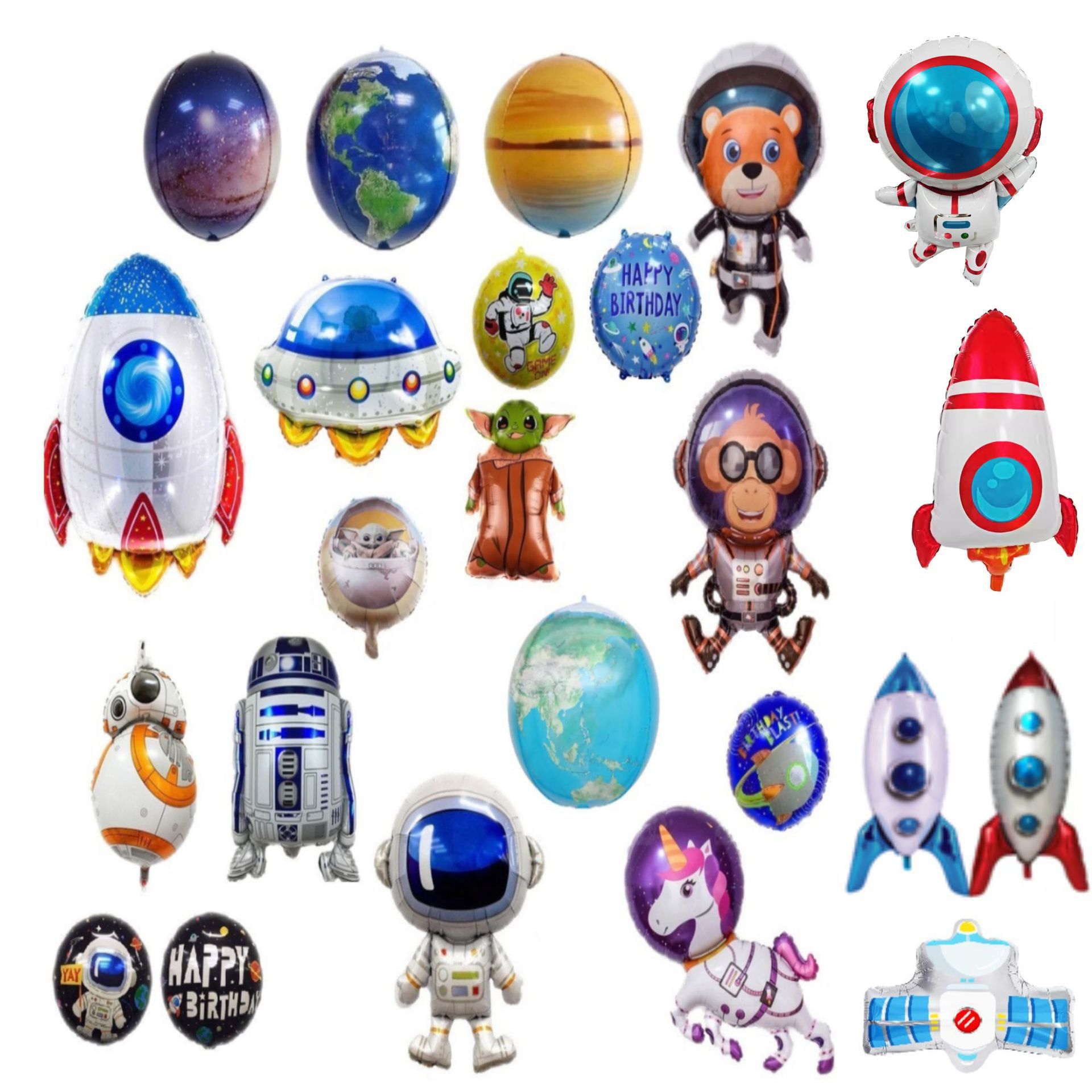 星球大战机器人流浪地球宇宙太空宇航员星空气球生日周岁派对装饰