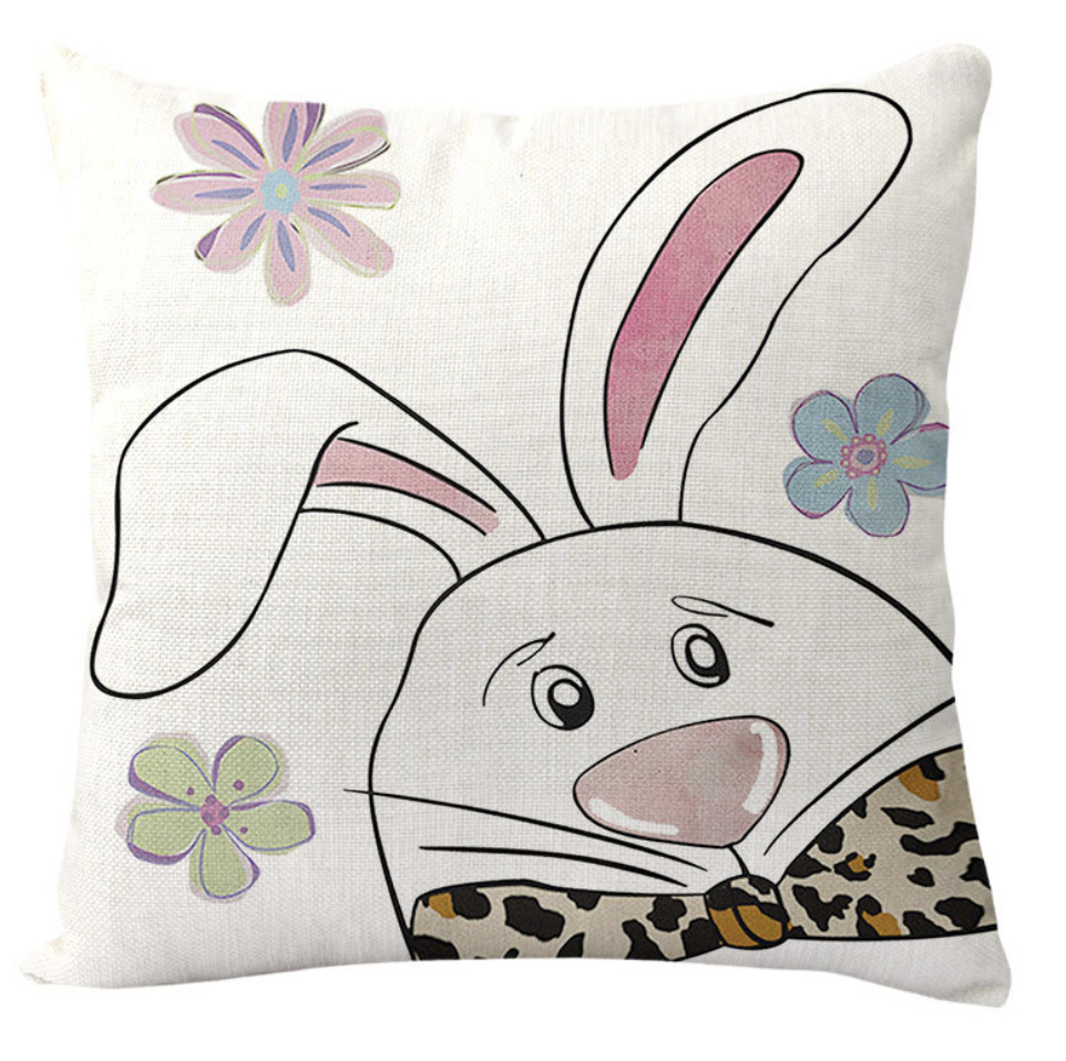 Amazon transfronterizo conejo de Pascua huevo lino almohada cubierta de cojín de coche de oficina sofá
