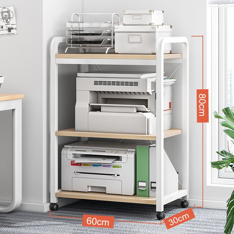 Estante de impresora Estante de almacenamiento multicapa de piso Estante de subcapa Estante de almacenamiento de escritorio de oficina Gabinete de almacenamiento de impresora